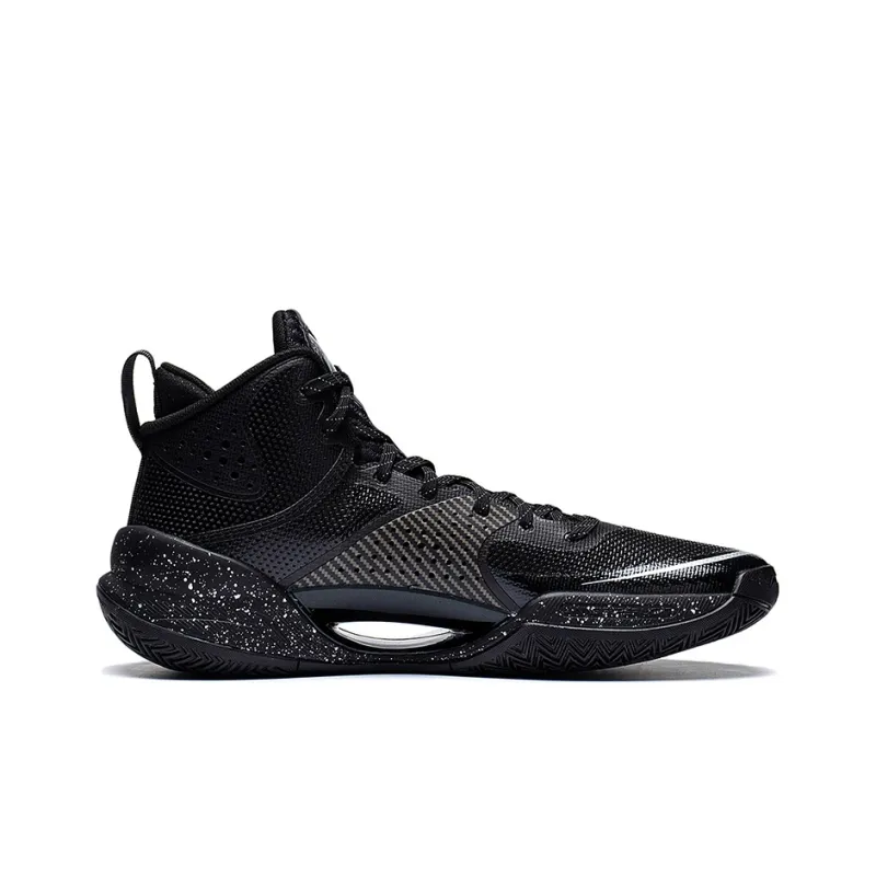 LINING Basketball Shoes Men Mid Top Black-1