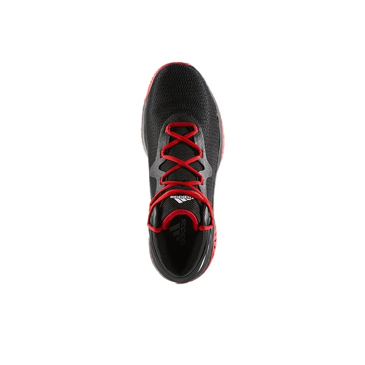 Adidas D Rose Explosive Bounce Wear Resistant Mid Top Basketball Shoes Men's Black Red-3