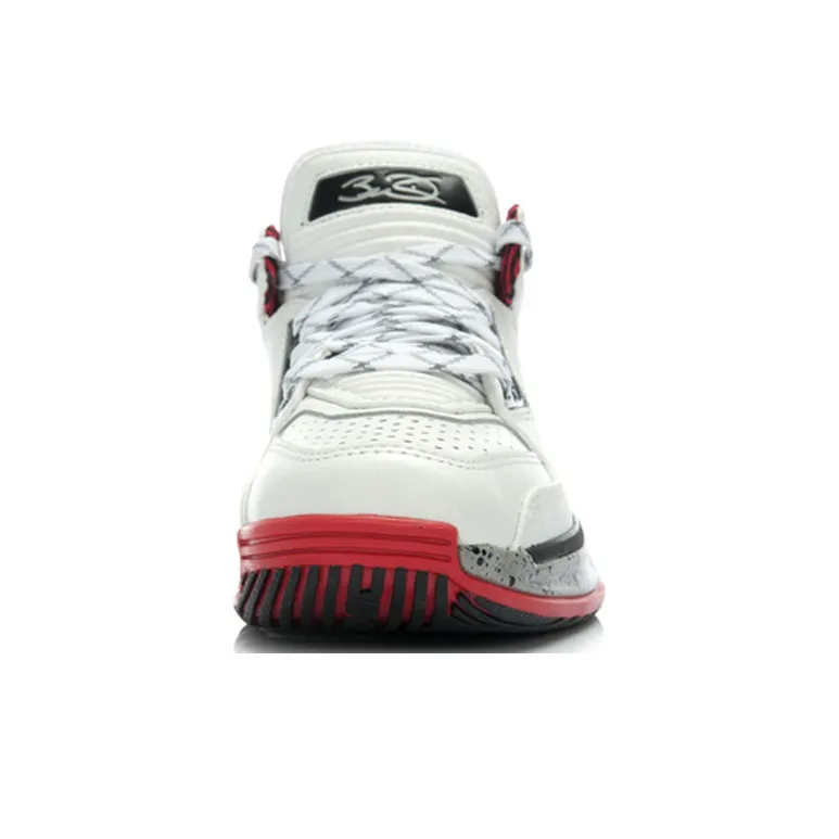 LINING WOW 2 Basketball Shoes Men Mid Top White Black Gray-3