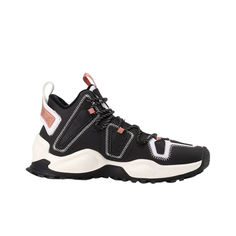 Anta Cushioning, Slip Resistant, And Abrasion Resistant Mid Top Performance Basketball Shoes Men's Black White-1