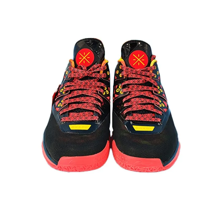 LiNing WAY OF WADE 4 Cushioning Anti Slip And Wear Resistant Mid Top Basketball Shoes Men's Black Orange-3