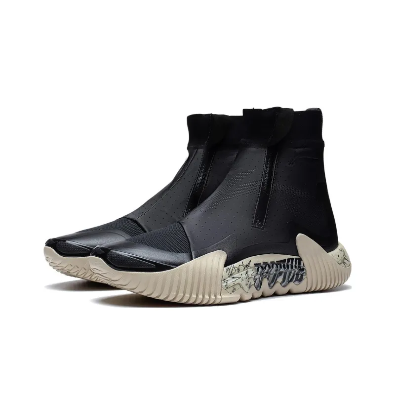 LiNing Badfive 2 Wntr Wear Resistant Slip Resistant High Top Basketball Shoes Men's Black Dreamy Theme Showpiece-2