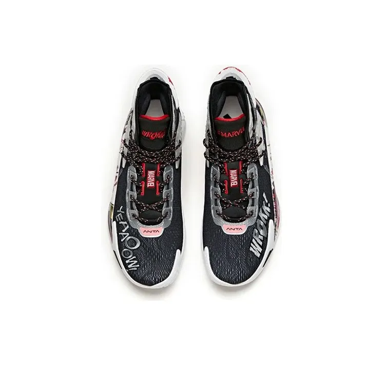 ANTA Kt5 Basketball Shoes Men High Top Black/White/Red-3