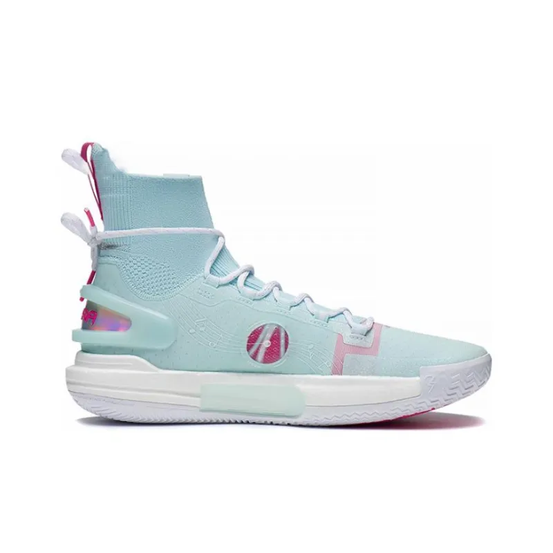 LiNing Speed 9 Ultra Ultra Cushioning Anti Slip And Wear Resistant High Top Basketball Shoes Men's Light Blue-1