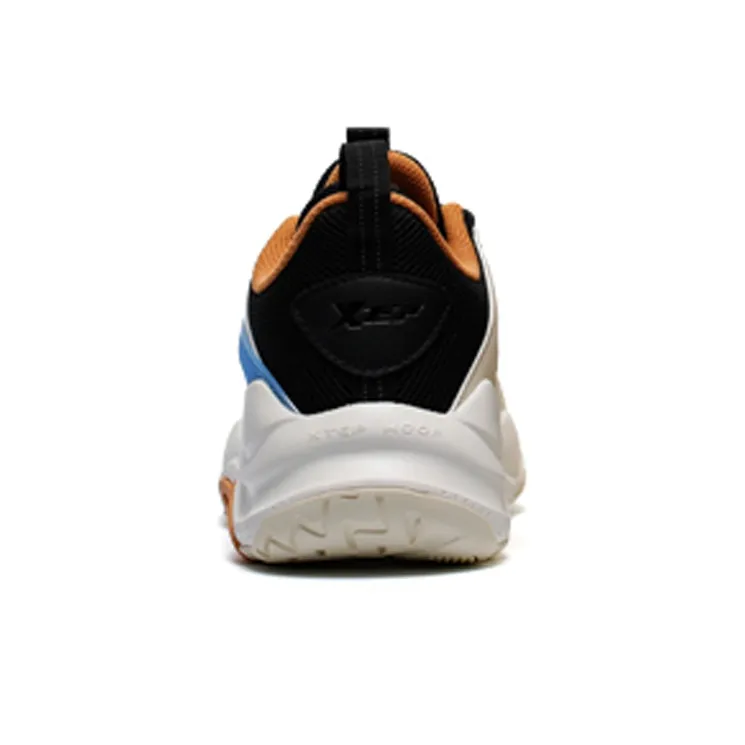 XTEP Breathable Low Top Performance Basketball Shoes Men's Black White Blue-3