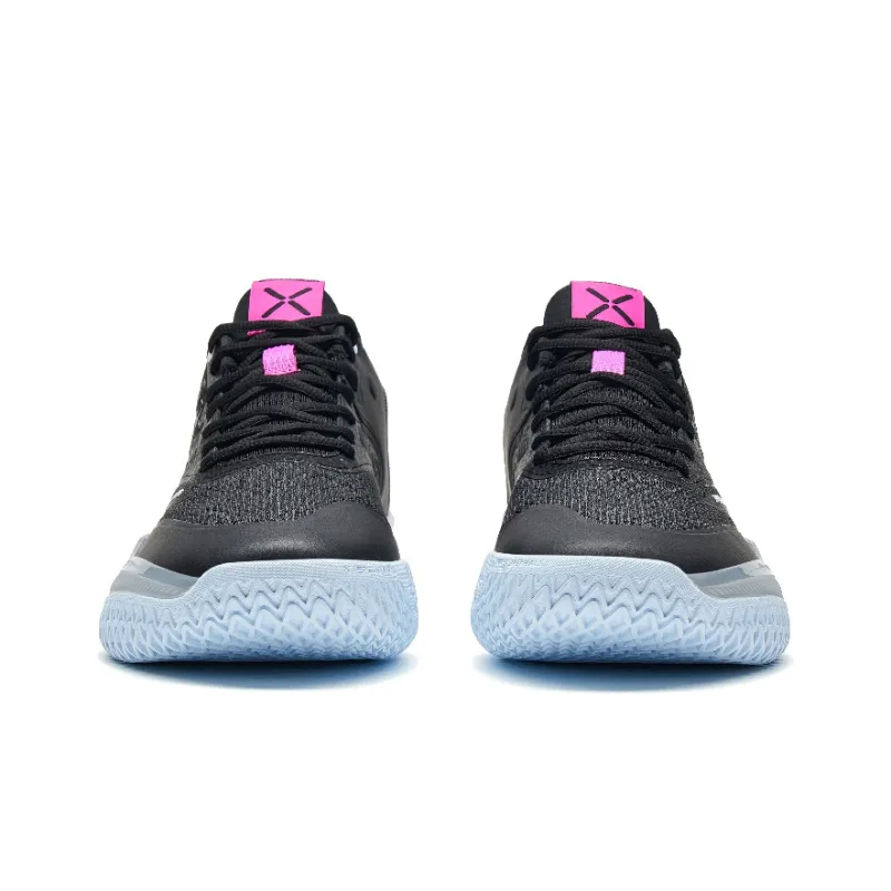 XTEP Lin Storm 2 Slip Resistant Breathable Low Top Basketball Shoes Men's Black Blue-3