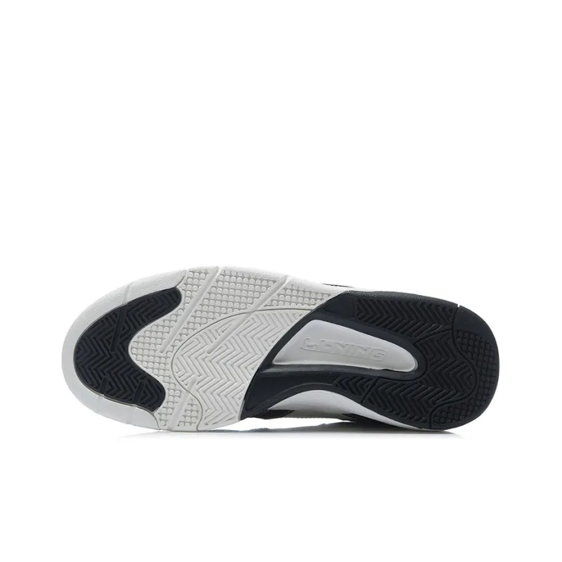 LiNing Retro 80s Cushioning Anti-Slip And Wear-Resistant Low-Top Basketball Shoes Black White-4