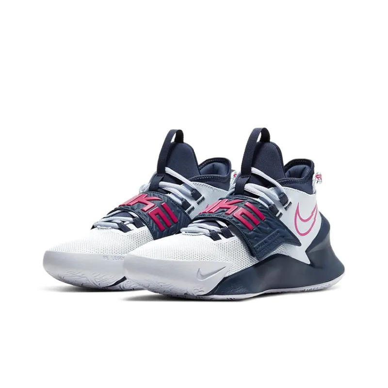 Nike Future Court 3 Mid-Top Performance Basketball Shoes White Blue Pink Teenagers-2
