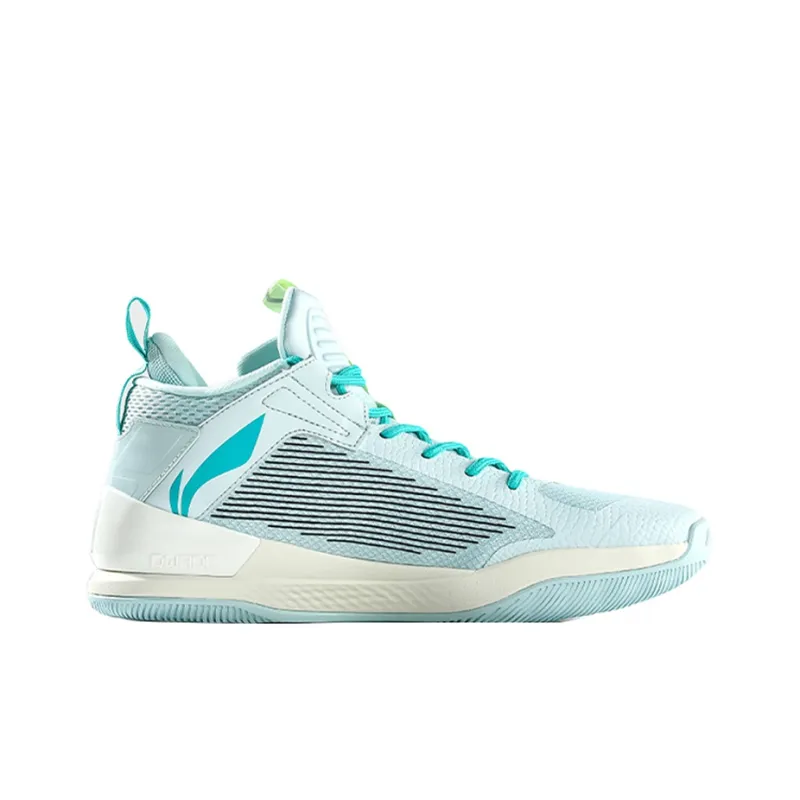 LiNing Raid Cushioning Low Top Basketball Shoes Men's Gray Green-1