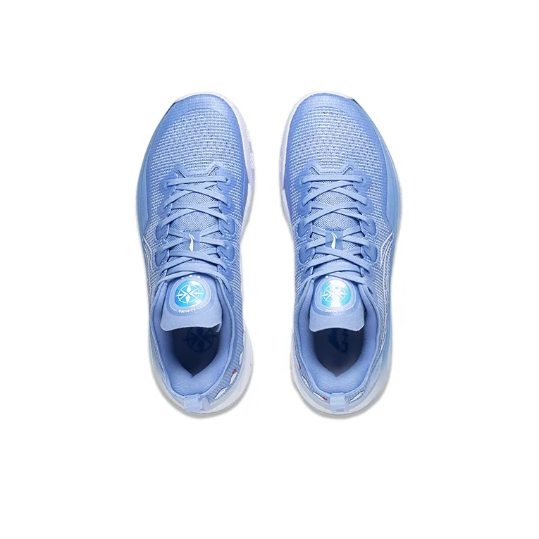 LiNing Liren 3 V2 Blue Sky Cushioned Slip Resistant Abrasion Resistant Low Top Basketball Shoes Unisex Snow Blue-2