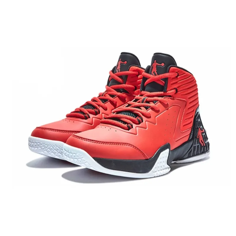 QIAODAN Grinding 1 Basketball Shoes Men High Top Red Black-2