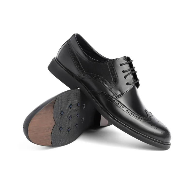 BELLE Dress Shoes Men Low Top Black/Brown-3