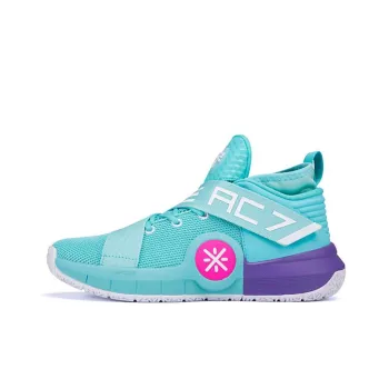 LiNing All City 7 Way Of Wade All City 7 Non slip Lightweight Mid Top Basketball Shoes Men's South Beach Green Purple