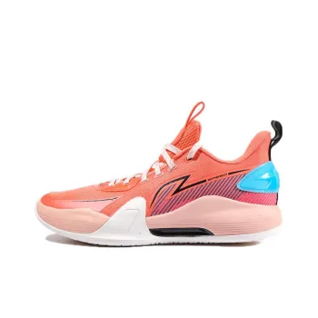 LiNing Speed 7 Non slip Wear resistant Shock Absorption Low Top Basketball Shoes Men's Tea Flower Red