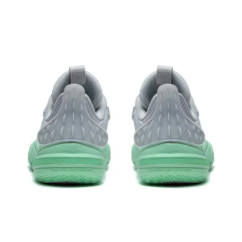 LiNing All City 11 Youth Cushioning Anti Slip And Wear Resistant Low Top Basketball Shoes Unisex Gray Green-3