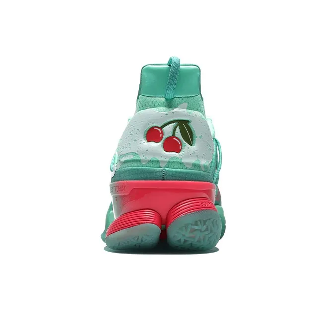 LiNing Blitz 7 Premium Premium Cushioned Wear-Resistant Slip-Resistant Low-Top Basketball Shoes Pink Green-4