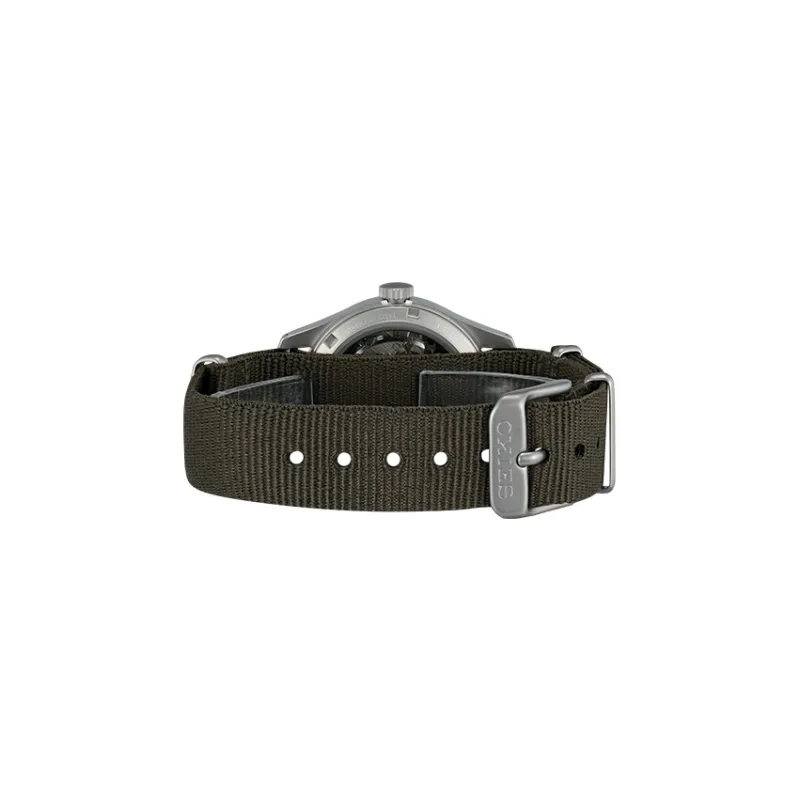 SEIKO Automatic Mechanical Movement Canvas Strap Watch Men's Watches Black Dial-4