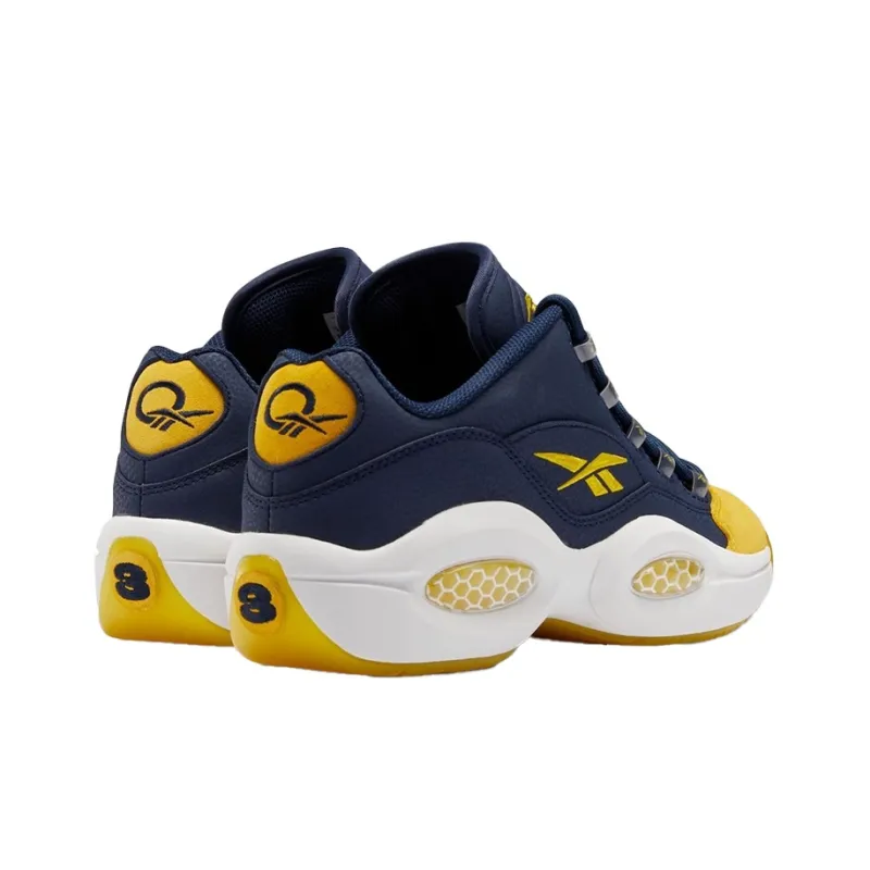 Reebok Question Basketball Shoes Men Low Top Blue/Yellow-3