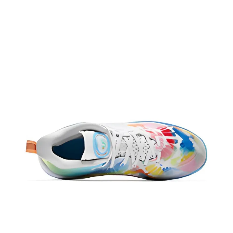 QIAODAN Fang Pro 2 Cushioning Anti Slip And Wear Resistant Mid Top Basketball Shoes Men's Blue White-3