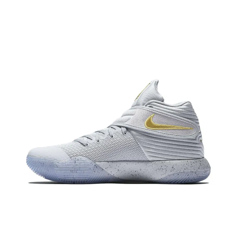 Nike Kyrie 2 'Battle Grey' Irving 2 Shock Absorbers With Slip Resistant Features Mid Top Basketball Shoes Men's Gray-0