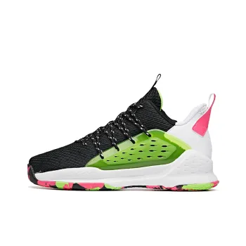 Anta Basketball Collection Low Top Performance Basketball Shoes Men's Black Green White