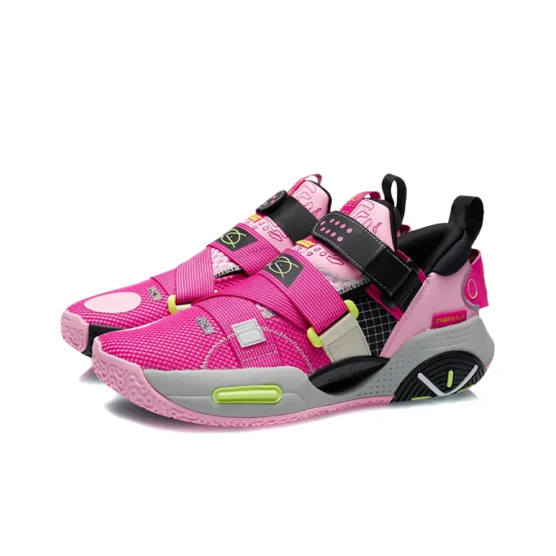 LiNing All City 9 V2 Anti-Slip Wear-Resistant Low-Top Basketball Shoes Fluorescent Powder-2
