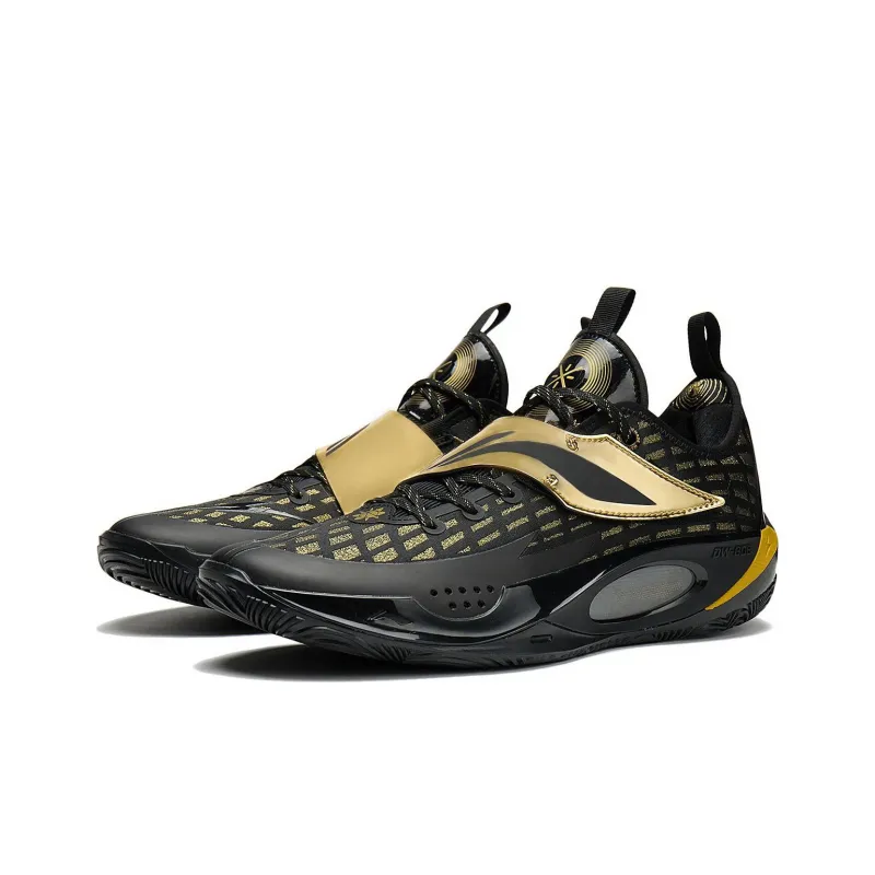 LiNing Wade 808 2 Cushioning Anti-Slip And Wear-Resistant Low-Top Basketball Shoes Black Gold-2