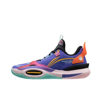 LINING All City 10 V1 Basketball Shoes Men Low Top Fluorescent Blue Purple
