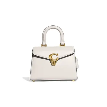 COACH Cow Leather Handbag Shoulder Bag Crossbody Bag Small Size Women's White