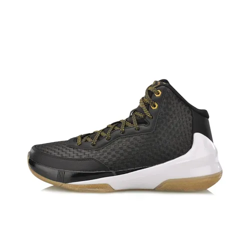 LINING Speed 3 Basketball Shoes Men Mid-Top Black/Gold