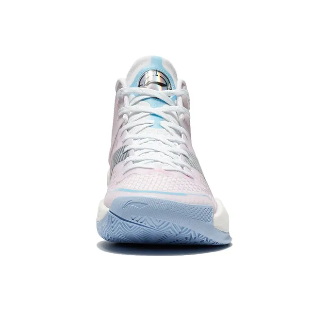 LINING Basketball Shoes Men Mid Top Standard White/Peach Pink-4