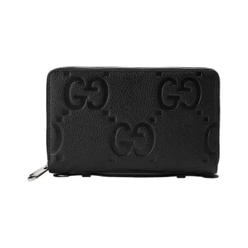 GUCCI Leather Document Bag Travel Bag Men's Black