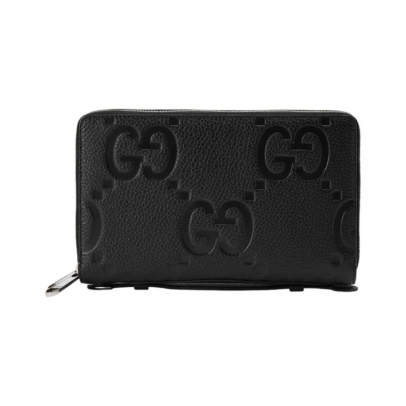 GUCCI Leather Document Bag Travel Bag Men's Black-0