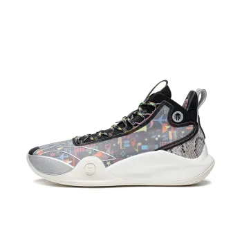 LiNing CJ 1 CJ 1 Anti Slip And Wear Resistant Lightweight Mid Top Basketball Shoes Black White
