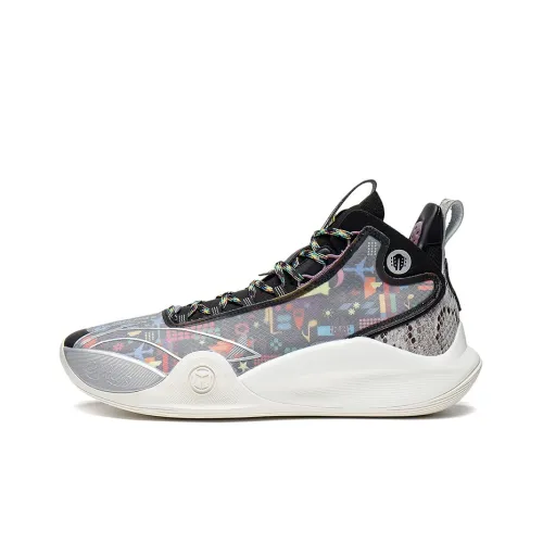 LINING CJ-1 Basketball Shoes Men Mid-Top Black/Pearl White