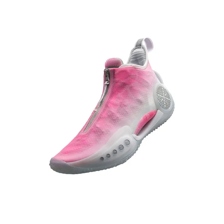 LINING WOW 9 Basketball Shoes Men Low Top Neon Glow Pink/Standard White-2