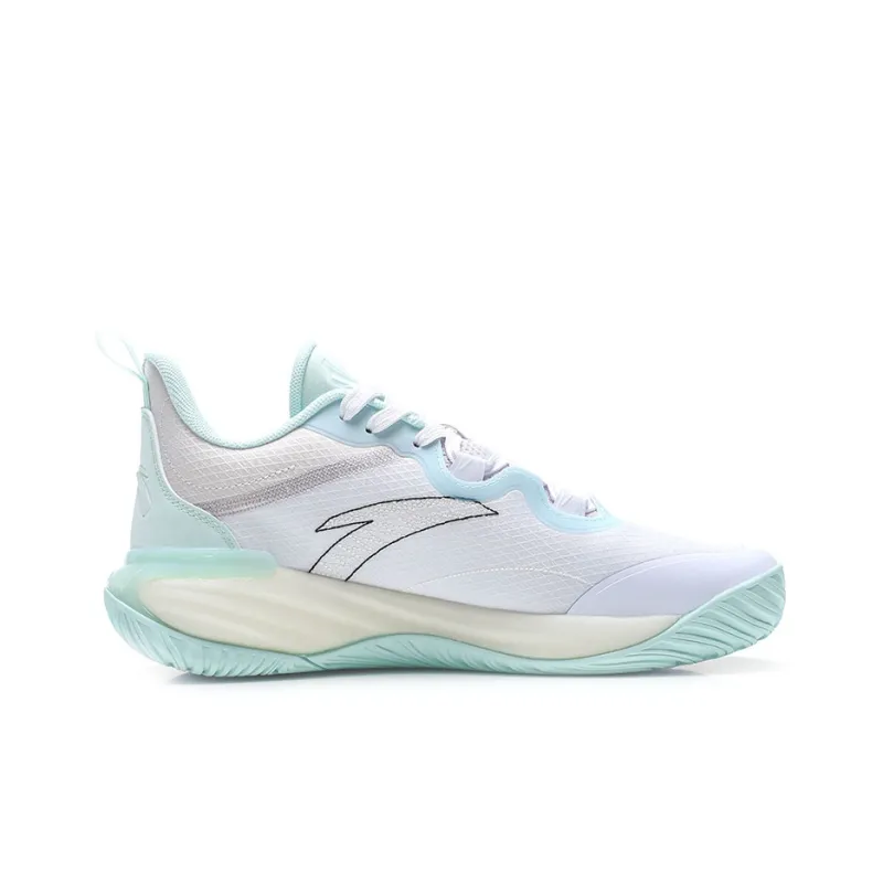 Anta Cushioning Anti-Slip And Wear-Resistant Low-Top Basketball Shoes Men's White Green Gray-1