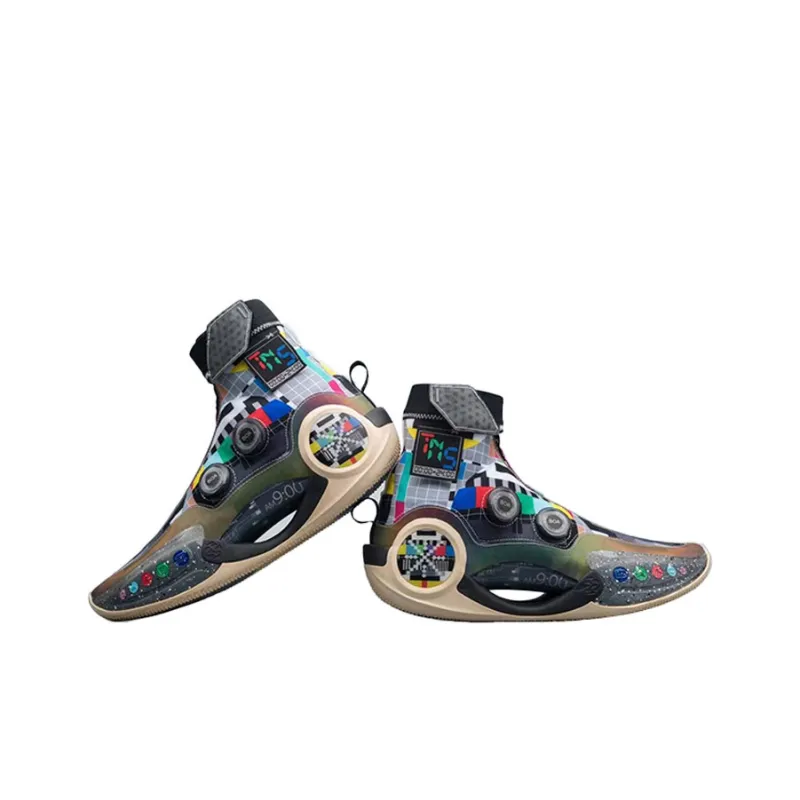LINING WOW 9 Infinity Basketball Shoes Men High Top Black/Multicolor-4