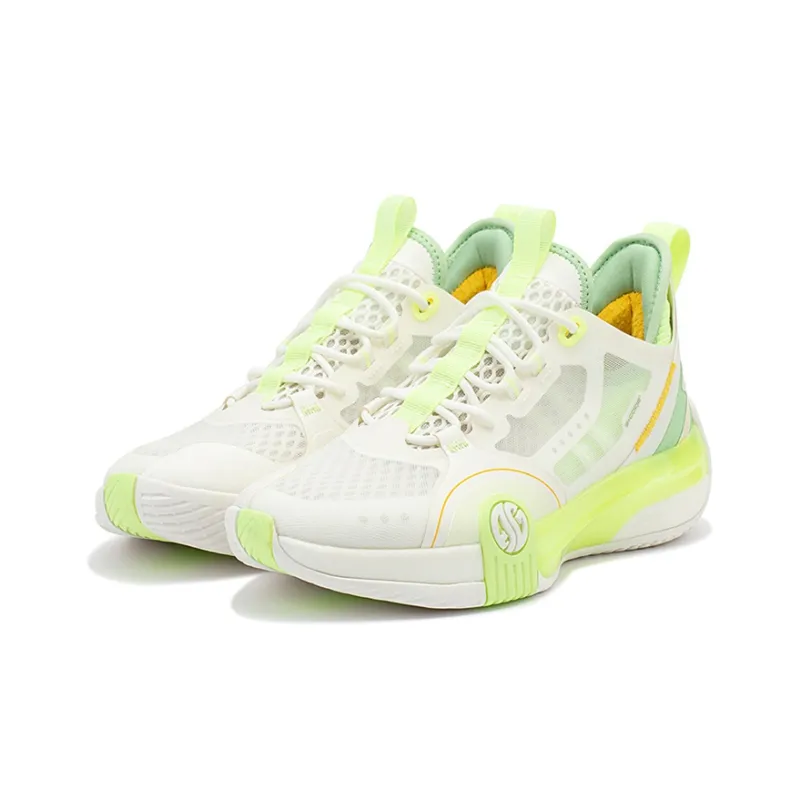 361° Zen 3 SE Mojito Cushioning Anti-Slip And Wear-Resistant Support Low-Top Basketball Shoes Men's White Green-2