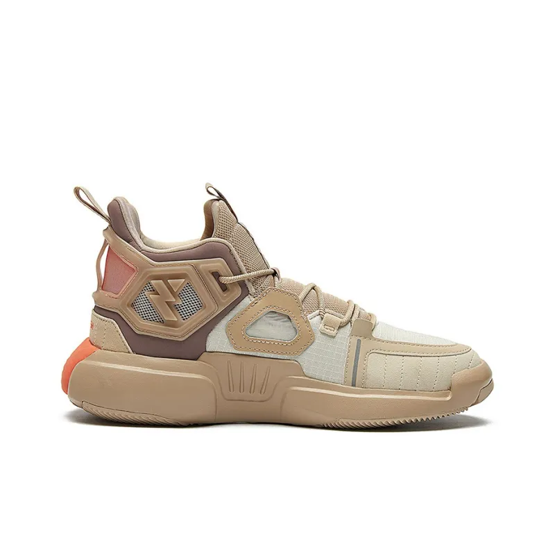 Qq Speed x 361° Cushioning Anti-Slip And Wear-Resistant Coverage Support Mid-Top Basketball Shoes Men's Wheat Brown-1