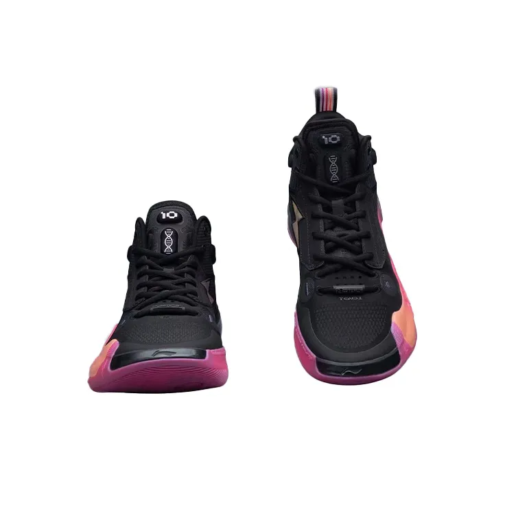 LiNing WOW 10 Sunrise Cushioning, Wear Resistant Mid Top Basketball Shoes Men's Black-3