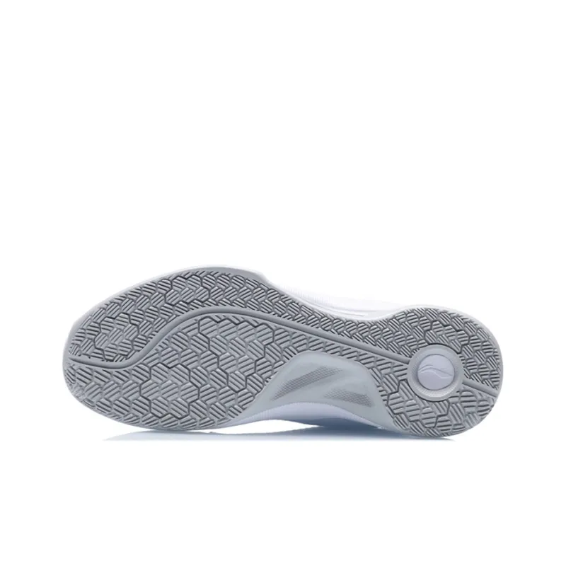LiNing Magic Cloud Cushioning Anti Slip And Wear Resistant Low Top Basketball Shoes Men's White-3