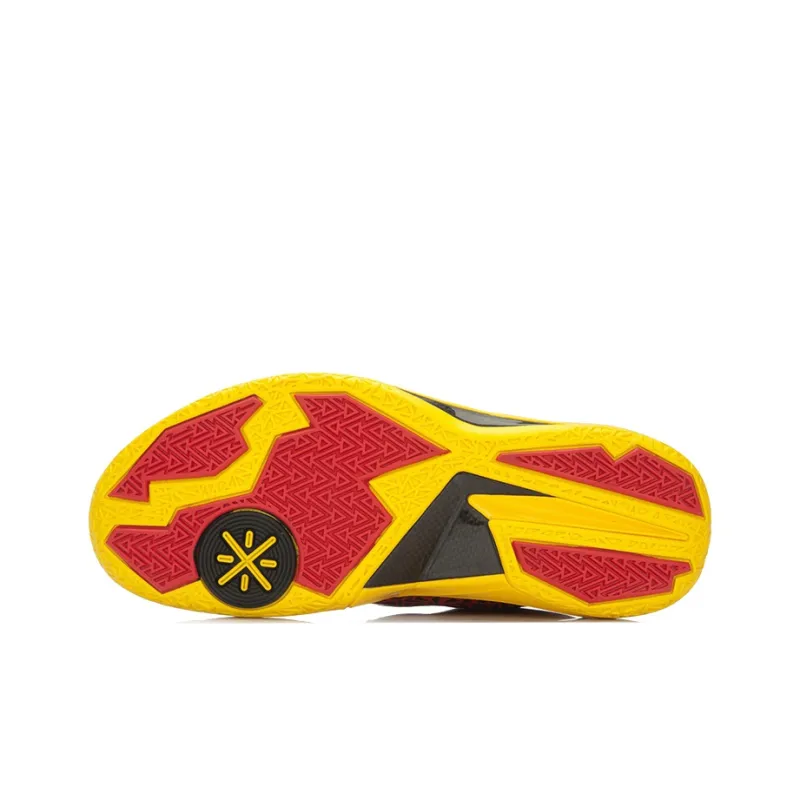 LINING WOW 4 Basketball Shoes Unisex Mid Top Red/Black/Yellow-4