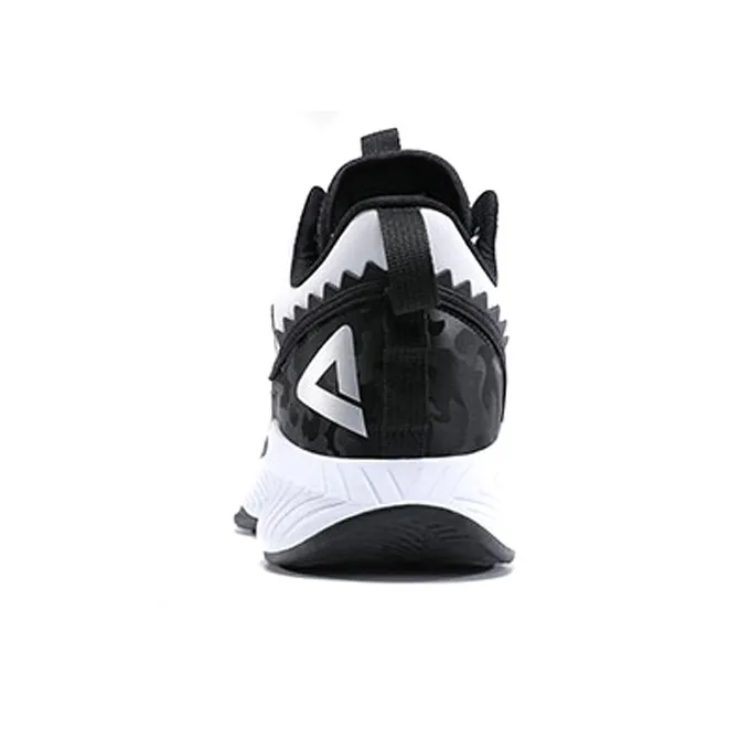PEAK All Around Collection Cushioning Anti Slip Wear Resistant Breathability Low Top Basketball Shoes Men's White Black-2
