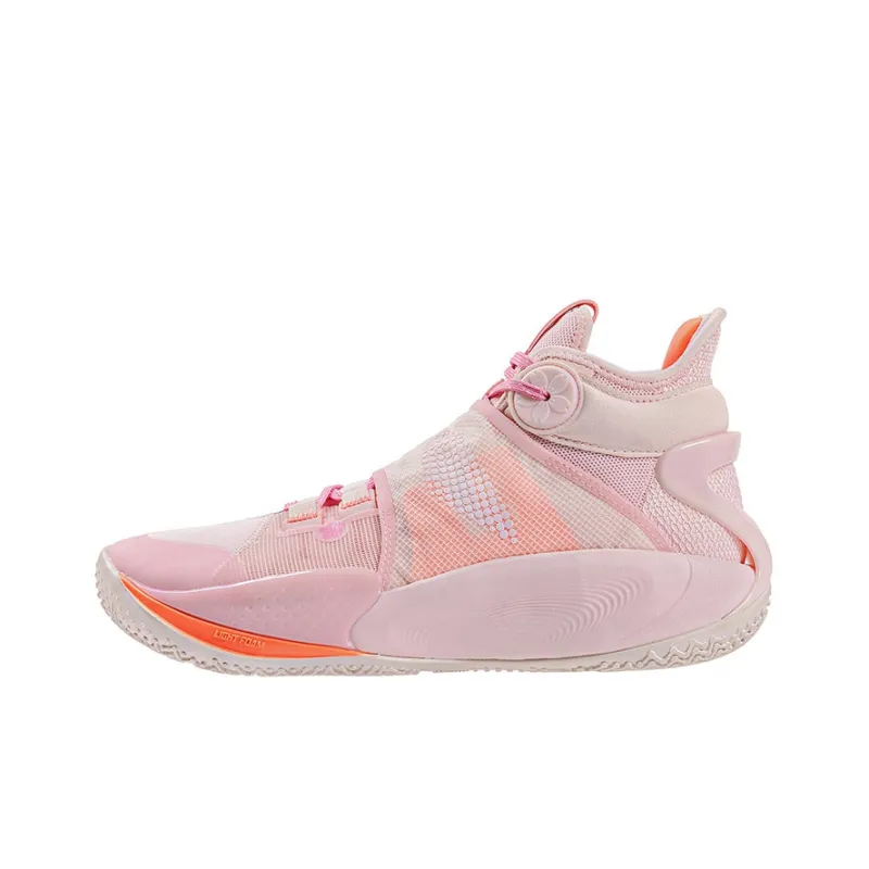 LiNing SONIC 9 Cushioning Anti Slip And Wear Resistant High Top Basketball Shoes Men's Pink-0