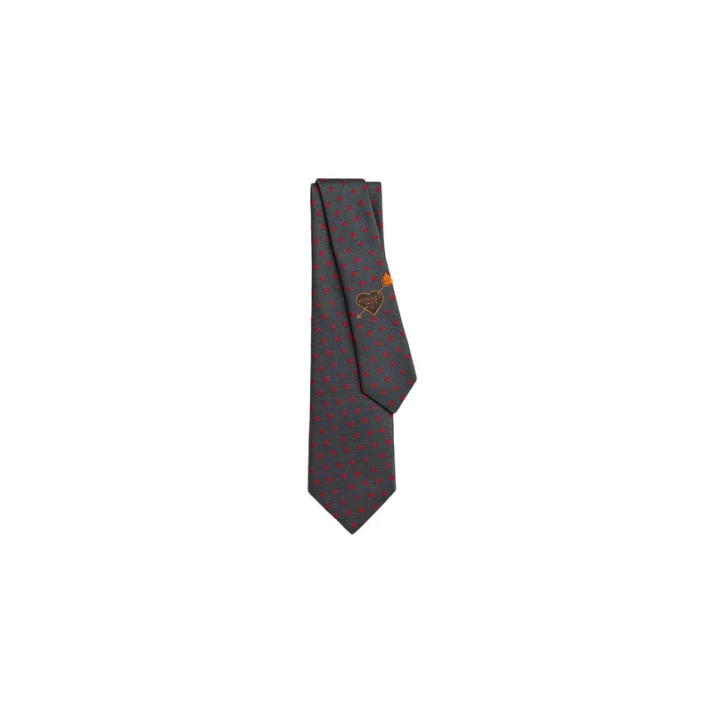HERMES Dancing Heart Ties Men Brown-0
