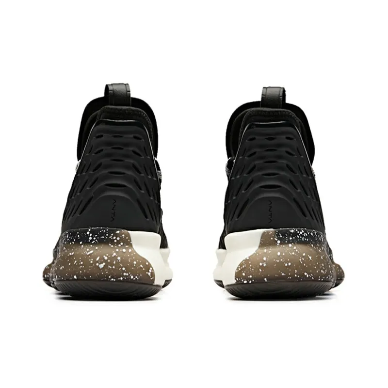 Anta GRAND AIR 2 Anti-Slip Wear-Resistant Low-Top Basketball Shoes Black White-4