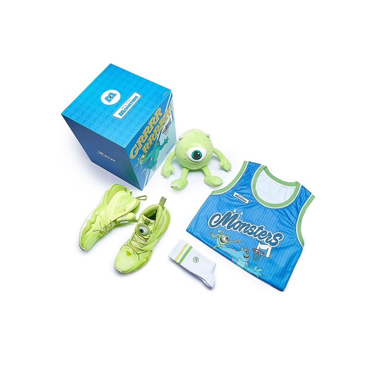 XTEP Battle 1.0 Basketball Shoes Men High-Top New Neon Green