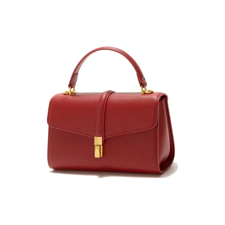 GXFMOD Cow Leather One Shoulder Handbags Medium Size Women's Red-4