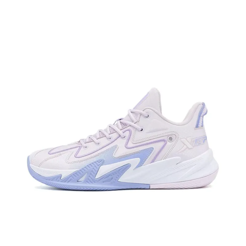 XTEP Transcendence Generation Cushioning Anti-Slip And Wear-Resistant Low-Top Basketball Shoes Men's Violet-0